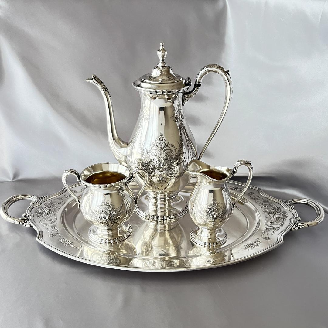 【Wilcox】【Lady Mary】コーヒーサービス 3点 果実のレリーフ