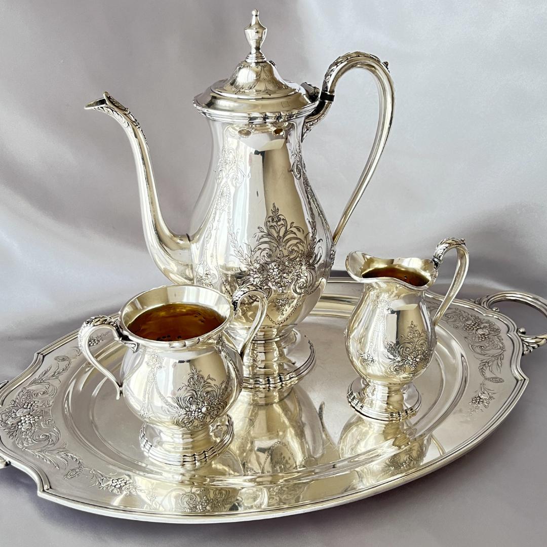 【Wilcox】【Lady Mary】コーヒーサービス 3点 果実のレリーフ