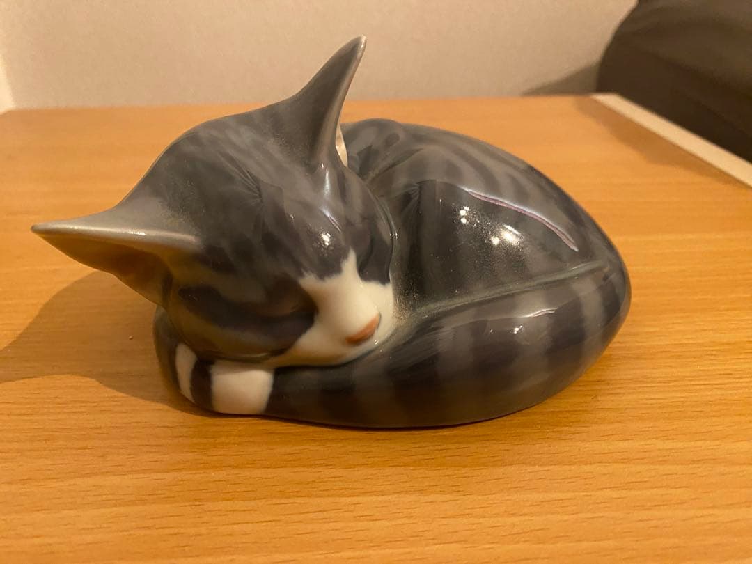 ロイヤルコペンハーゲン　フィギュリン　眠り猫　置き物　北欧雑貨