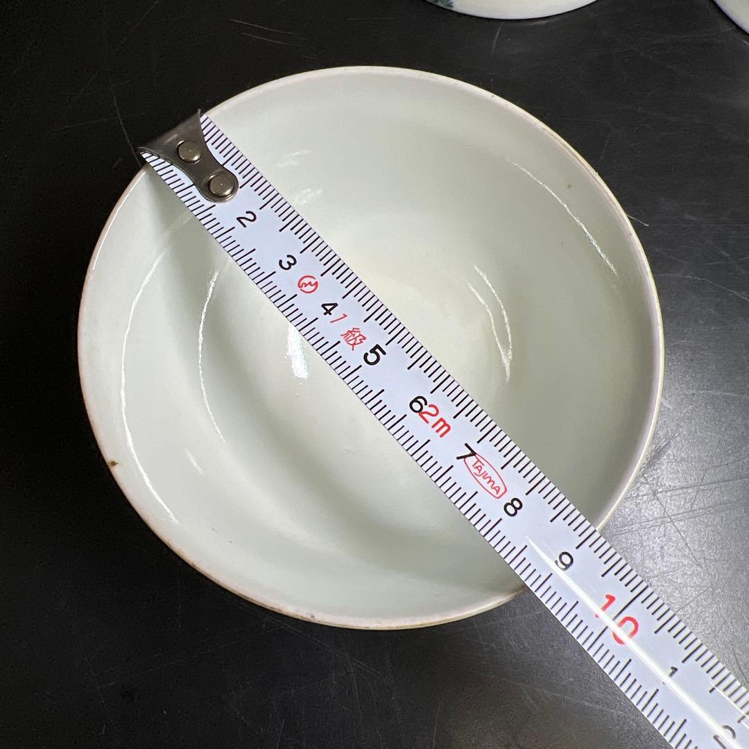 中国清時代　粉彩人物画蓋茶碗6客　木箱付　東Y8-0206☆2Fトコサ