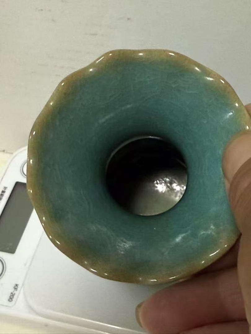 中国古美術中国古陶磁器宋時代汝窯花口瓶古 玩民国期頃茶道具 花入 唐物希少