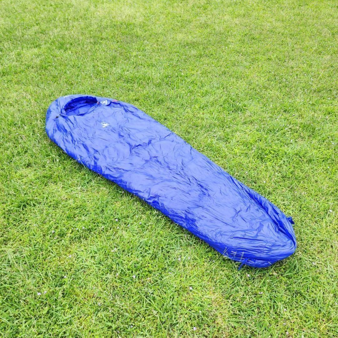 ★SALE★　高級ダウン使用　マミー型　寝袋 ダウンシュラフ　400g　ブルー