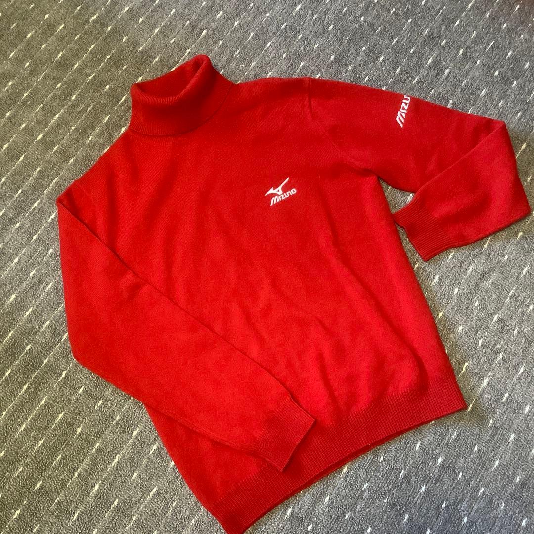 【カシミア100%】ミズノ　MIZUNO タートルネックセーター　レッド　3L