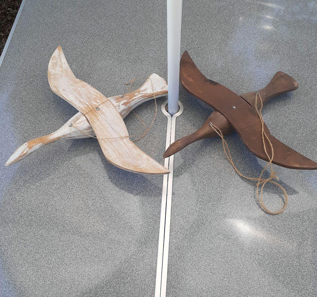 木製　フライングバード　2羽セット