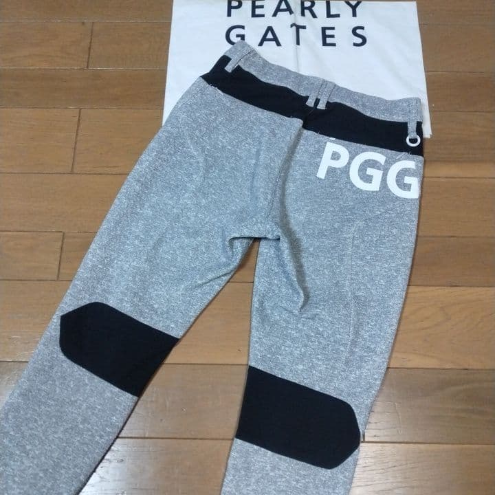 ⭐美品⭐PGG⭐パーリーゲイツ⭐デカロゴ⭐ストレッチパンツ⭐ダークグレー⭐M⭐