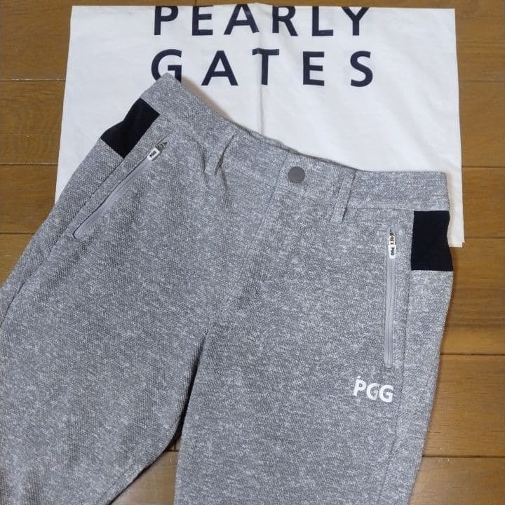 ⭐美品⭐PGG⭐パーリーゲイツ⭐デカロゴ⭐ストレッチパンツ⭐ダークグレー⭐M⭐