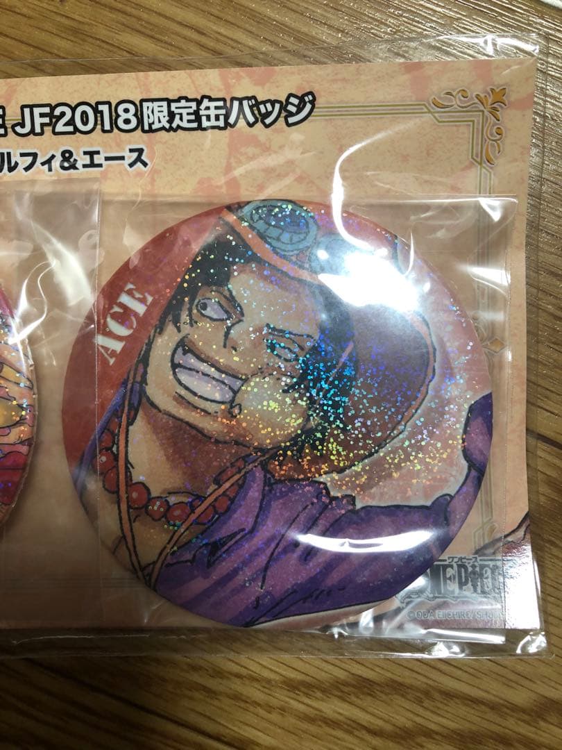 希少 未開封 ワンピース JF 2018 限定 缶バッジ ルフィ エース