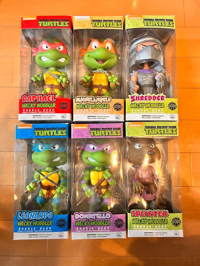 ミュータントタートルズ　ワッキーワブラー　フィギュア 6体セット