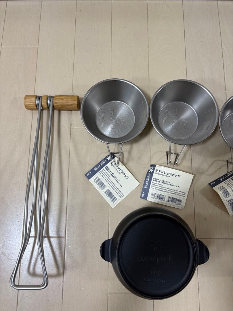 新品 スノーピーク チタンシェラカップ マグ コロダッチポット リフター セット
