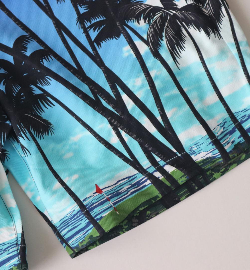 新品タグ付き【パーリーゲイツ】ゴルフコース柄 ショートパンツ 5(w80-84)