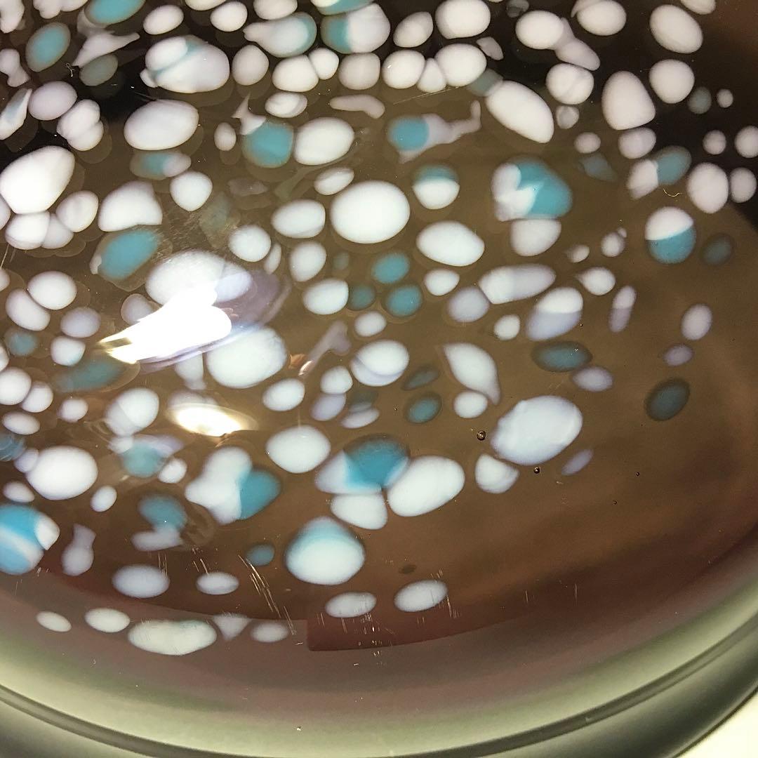 小林貢◆吹き硝子 ガラス鉢◆ボウル 工芸ガラス 和ガラス 盃洗 建水 菓子鉢 紫