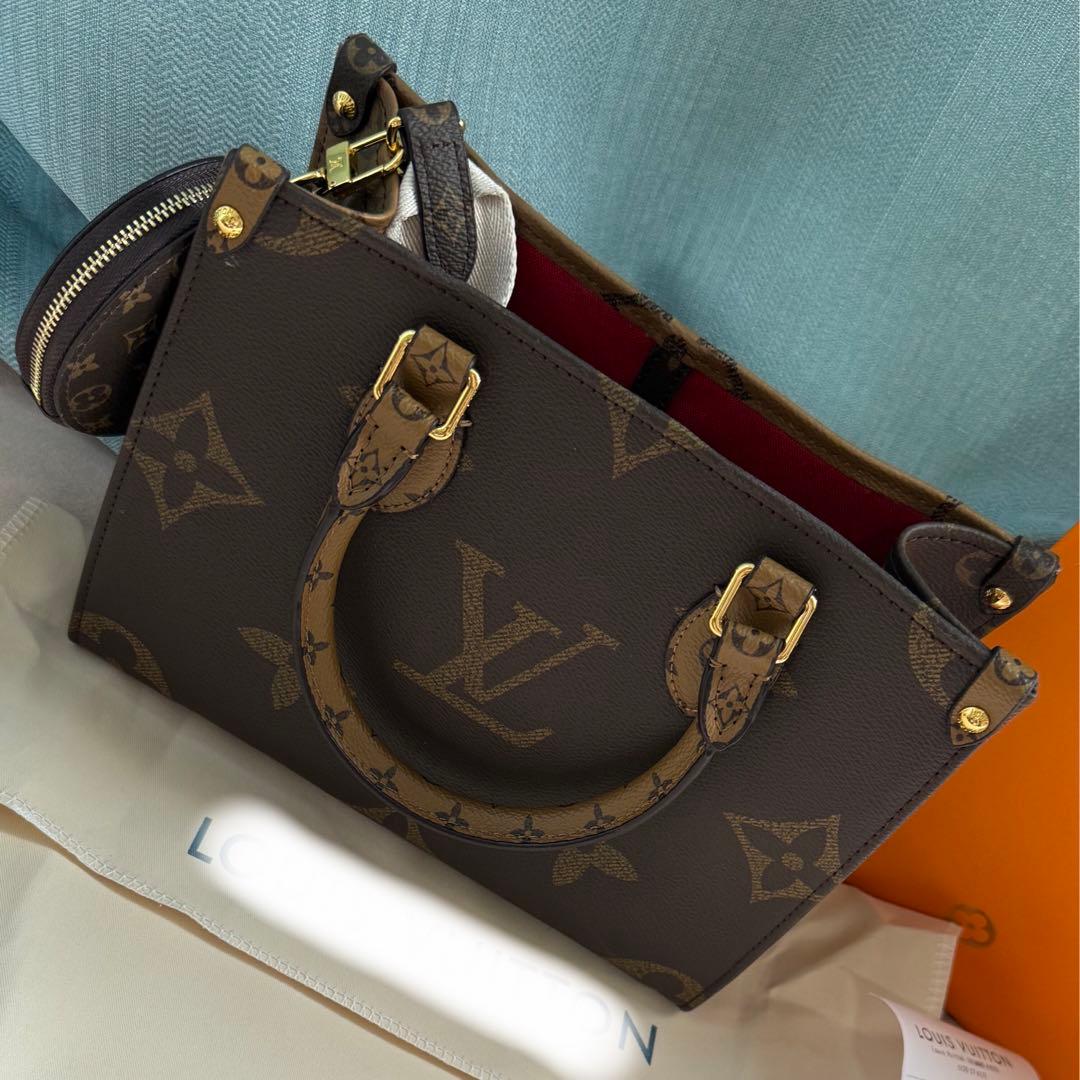 ◎即購入OK ブラウンとベージュのレザーショルダーバッグ