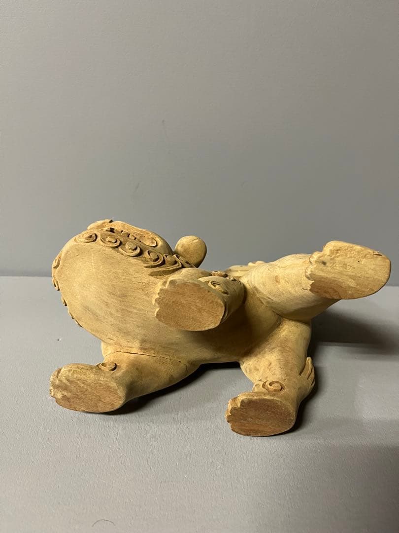 木彫り　獅子像　１対　35