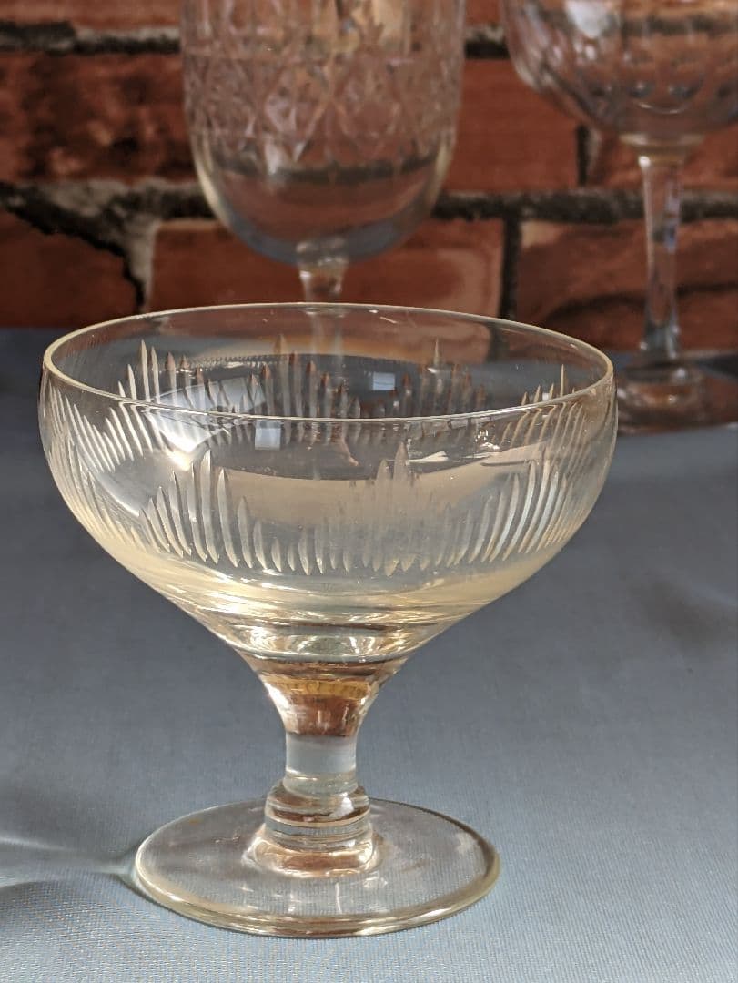 イギリスアンティーク　1910〜1930年代 アンティークグラス　5個セット