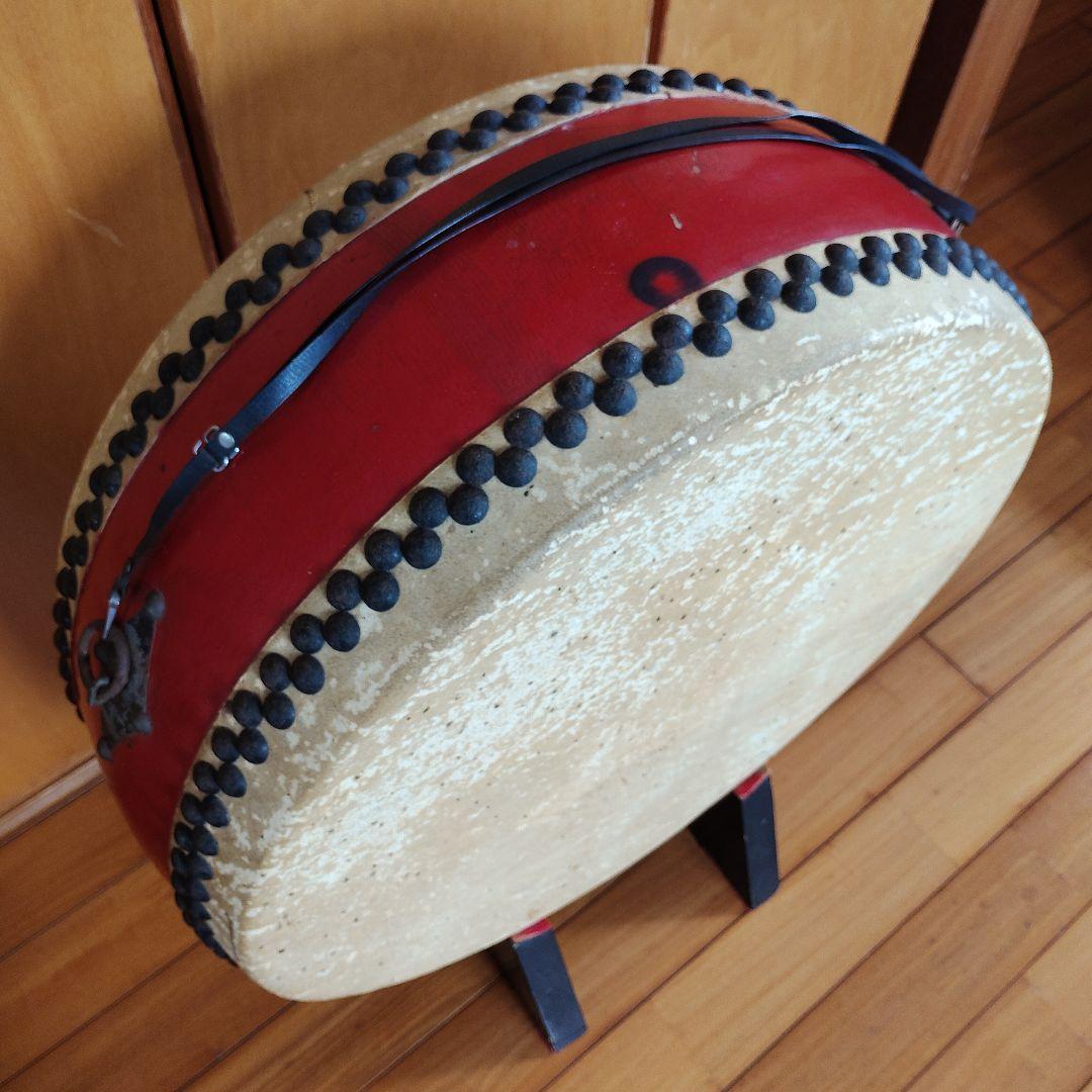 座敷用平太鼓 和太鼓 和楽器 木製スタンド付き 直径約55㎝