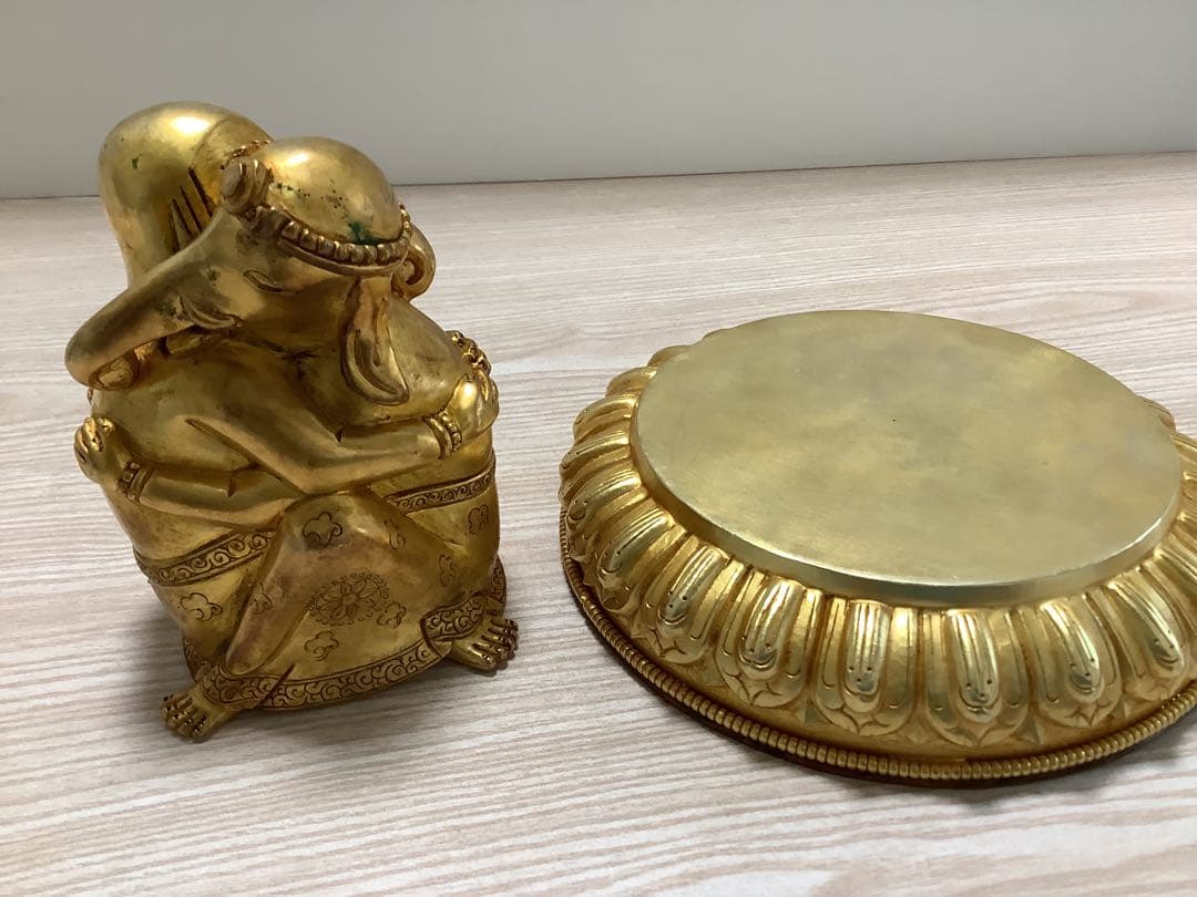 《 チベット密教　新品　1点物 》 オリジナル　鍍金　歓喜天　ガネーシャ　A