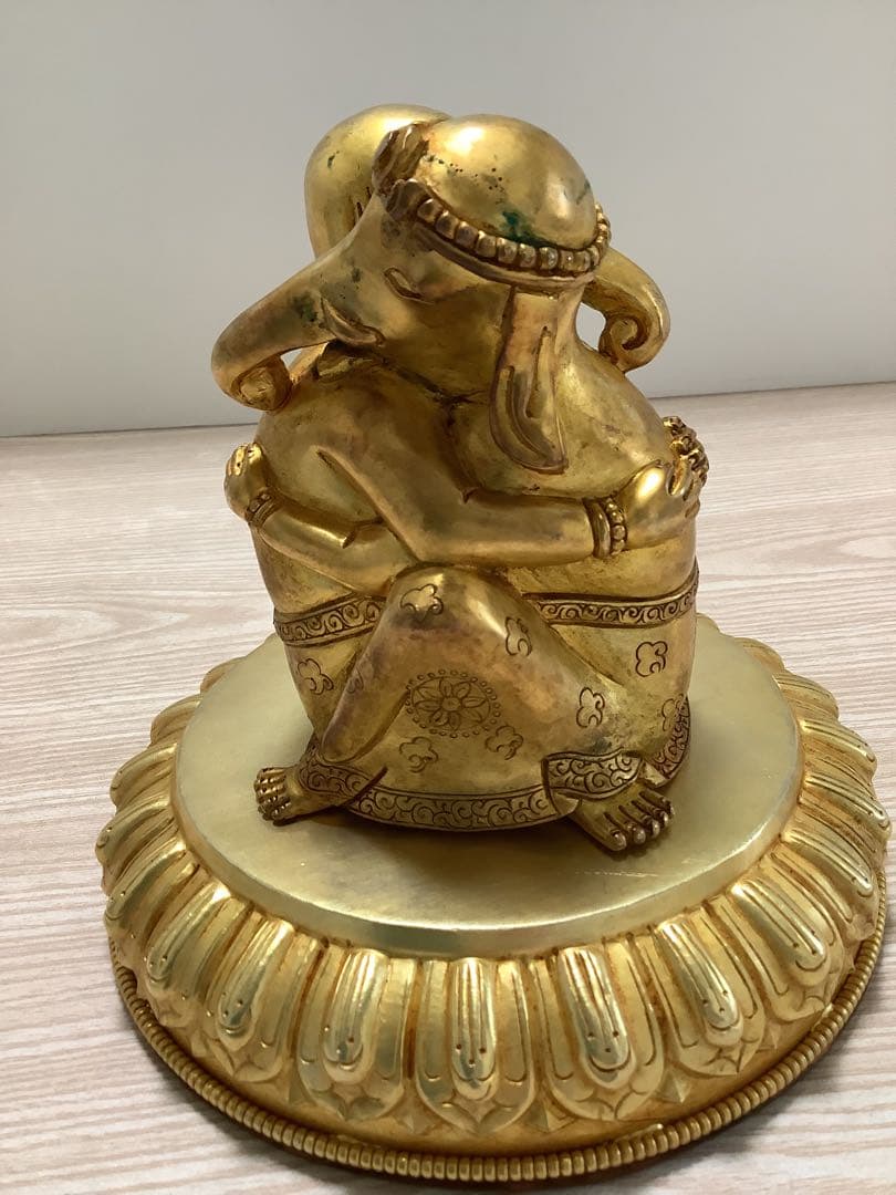 《 チベット密教　新品　1点物 》 オリジナル　鍍金　歓喜天　ガネーシャ　A