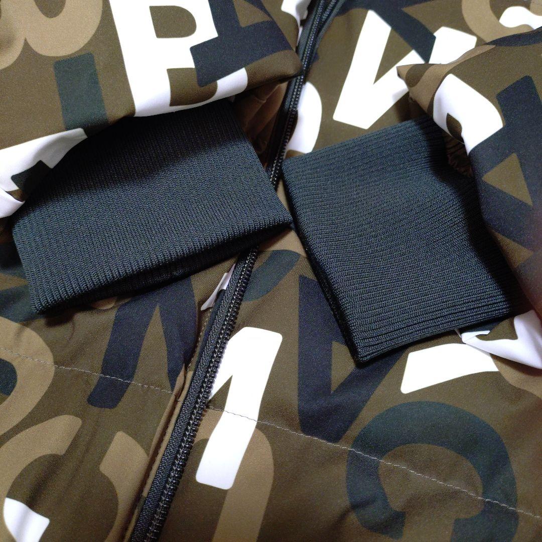 ジャックバニー 中綿ジャケット カーキ×白 英字総柄 シリコンワッペン サイズ5