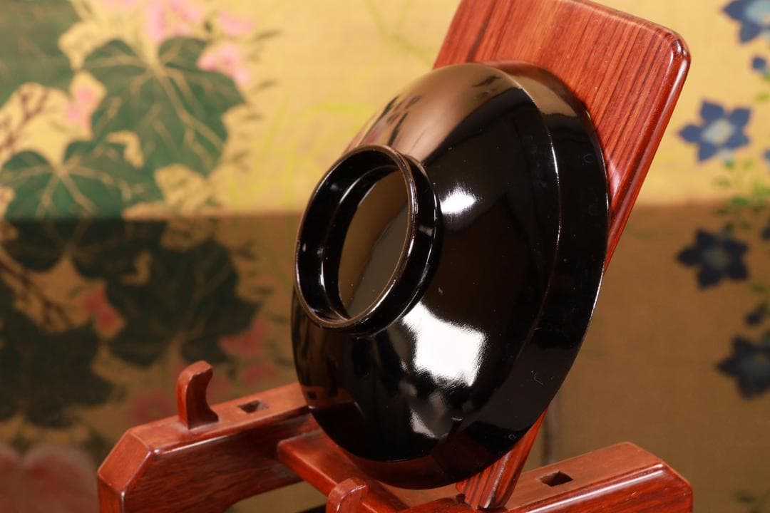 時代輪島塗　目出た図金蒔絵　吸物椀　五客　木製　霊芝　草花 BJ047