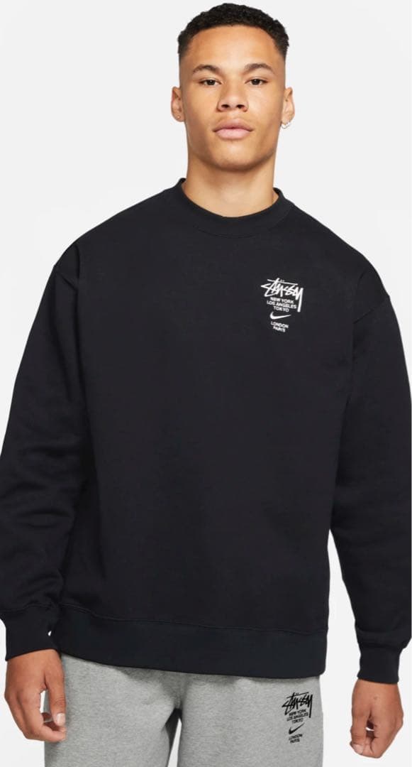 【‼️値下げ‼️】　Stussy NIKE ブラック スウェットシャツ
