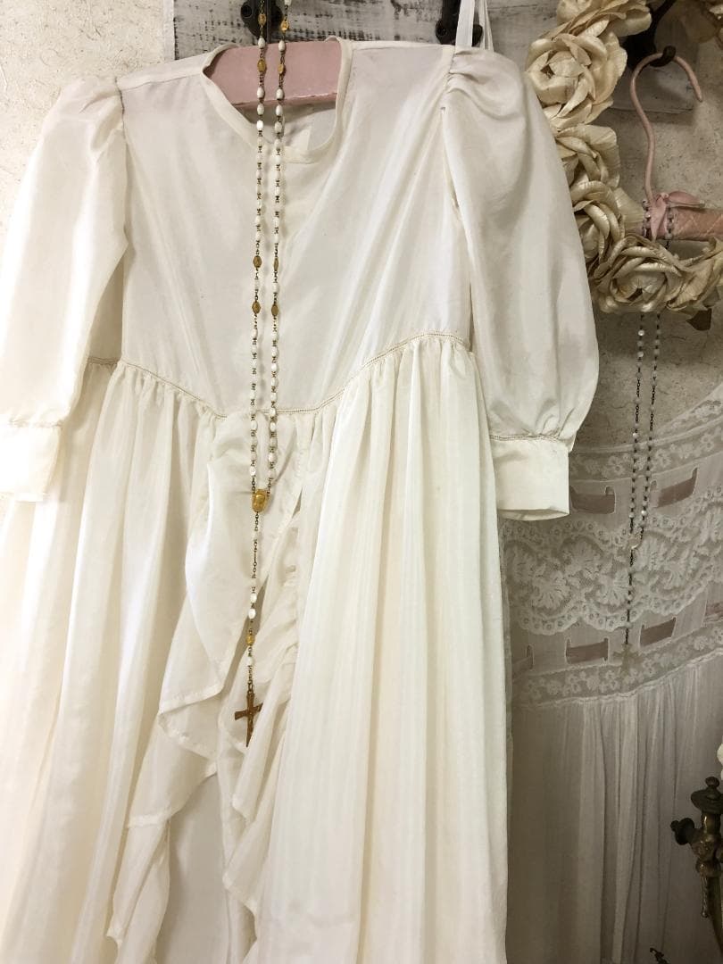 フランスアンティーク　コミュニオン　ドレス　初聖体   ハンガー付き