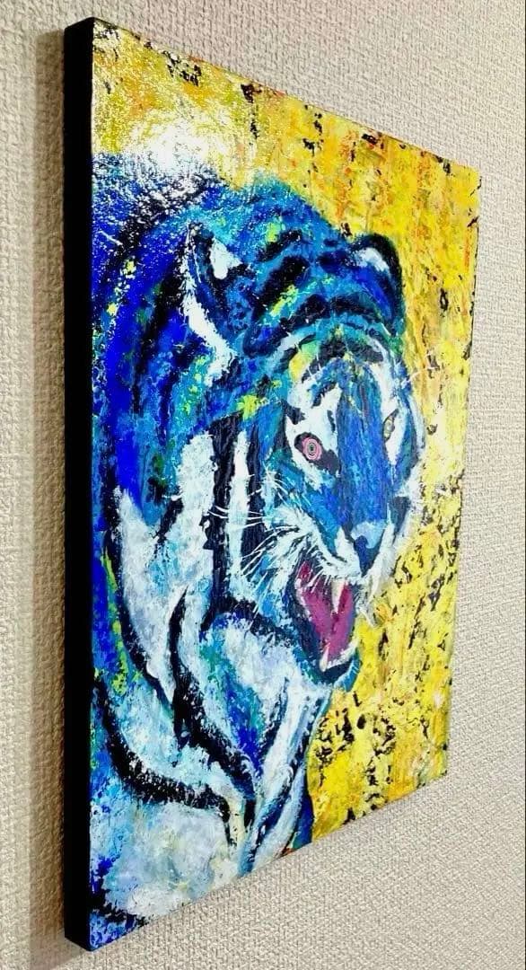 値下げ　原画　虎　アート　絵画　動物画　肉筆画　アクリル画　現代アート