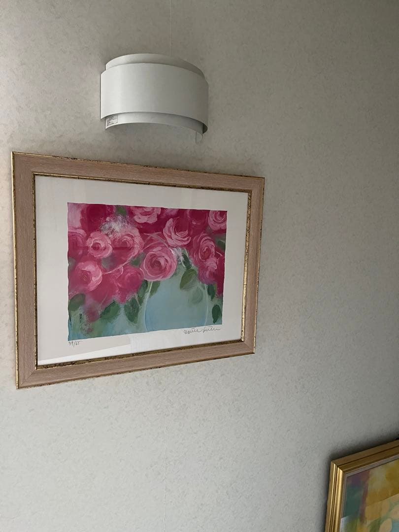 額入り版画　58×46 ジニー・キム　65枚限定 ED、サイン、証明書有　ピンク