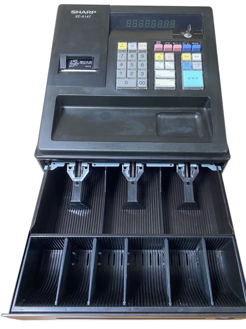 SHARP XEA147レジスタ ブラック 感熱ロール紙10本付 ￼値下げ！