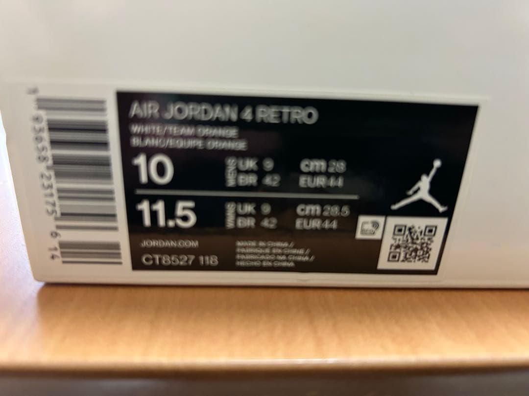 シューズ(男性用) Nike Air Jordan 4 Retro WhiteTeam Orange