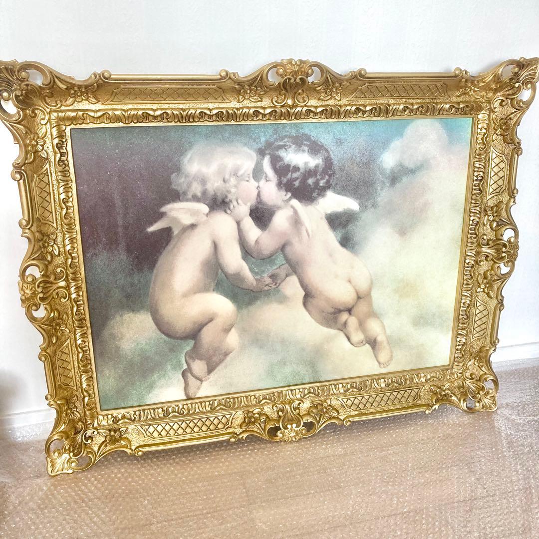 限定セール中！ ◆アンティーク 額 天使 エンジェル 絵画 アート 額縁