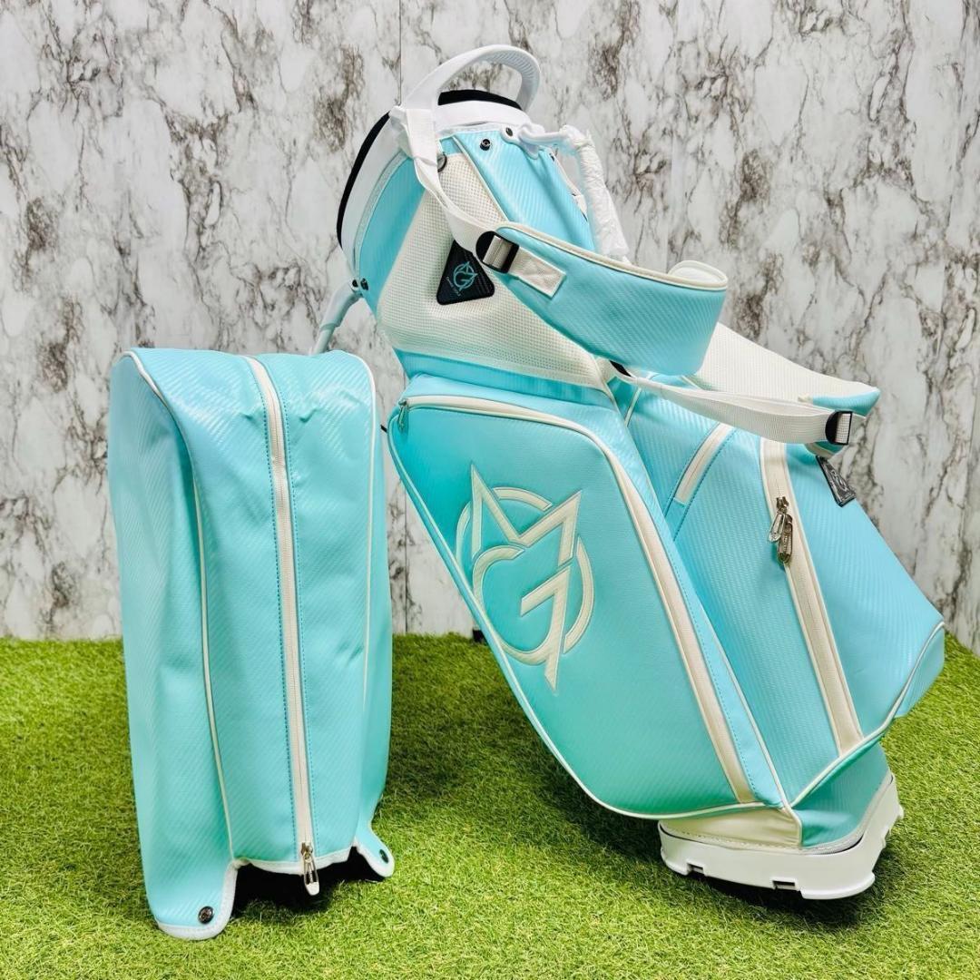 【新品未使用】オムニックス スタンド式 キャディバッグ ゴルフバッグ ブルー