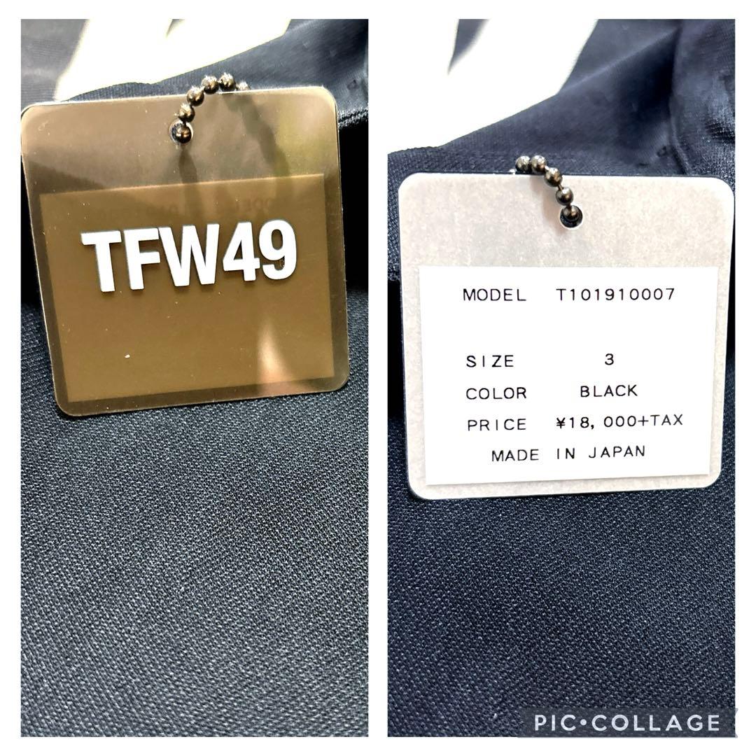 未使用品❗️TFW49 半袖ポロシャツ　ブラック　サイズ3 S程度　カモフラ襟