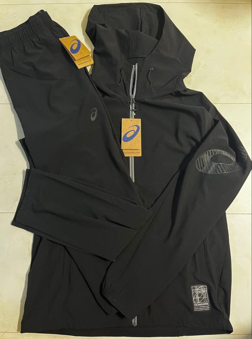 【新品未使用】ASICS/ストレッチウーブン セットアップ /ブラック/M