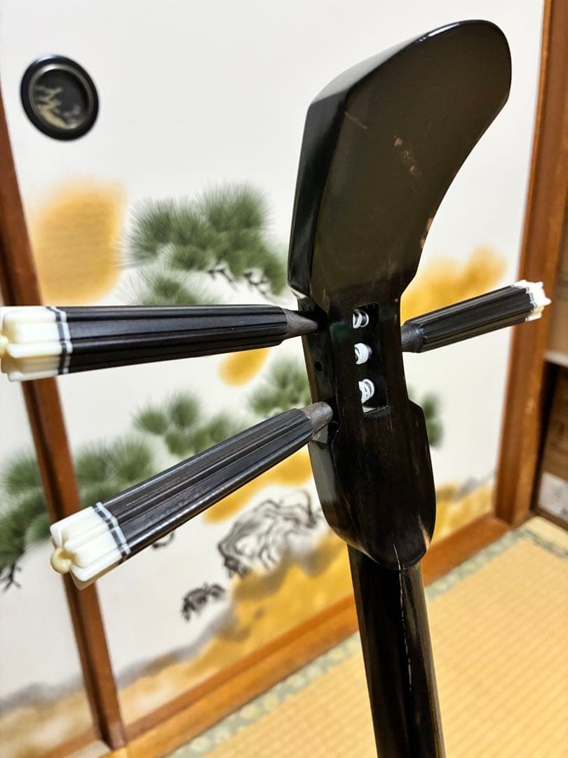 沖縄三線　本島産クルチ(黒木) ユナー！与那城型　本皮一枚張り