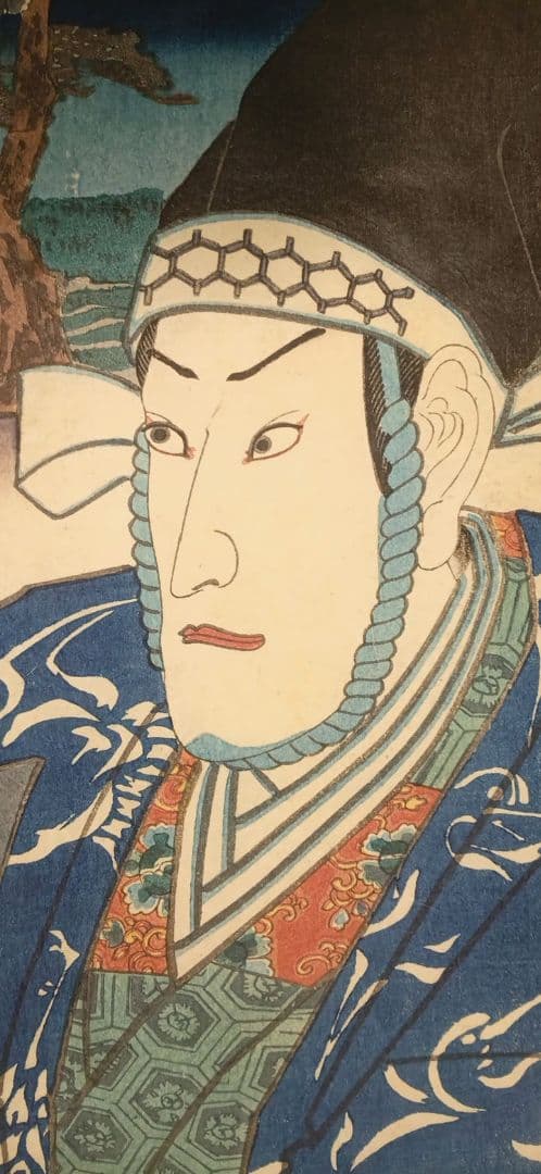 浮世絵版画、役者絵東海道五十三次（舞阪、荒井間)三代歌川豊国画、嘉永5年出版