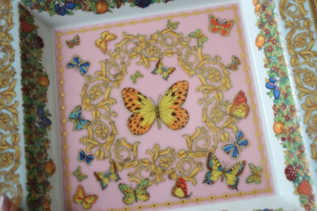 ローゼンタール×ヴェルサーチ　バタフライガーデン　スクエア　トレイ　飾皿