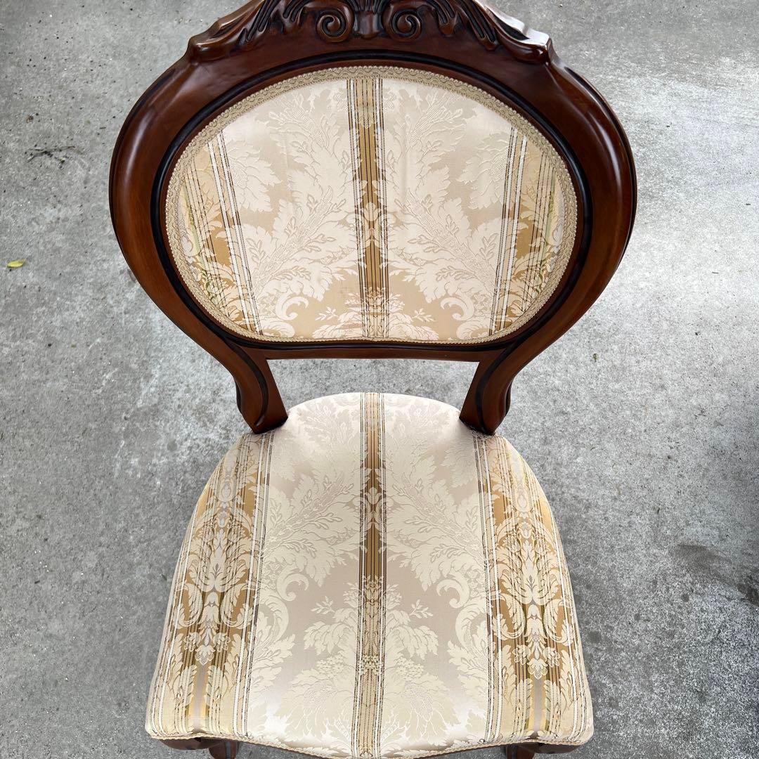 高級✨　木製　ダイニングテーブル　椅子　セット　アンティーク　艶　象嵌　イタリア