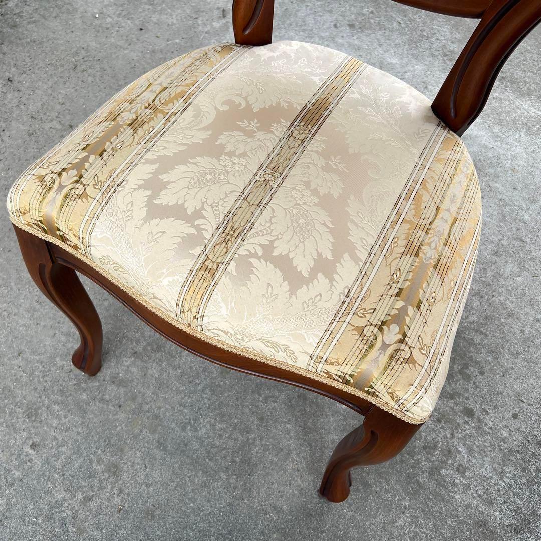 高級✨　木製　ダイニングテーブル　椅子　セット　アンティーク　艶　象嵌　イタリア