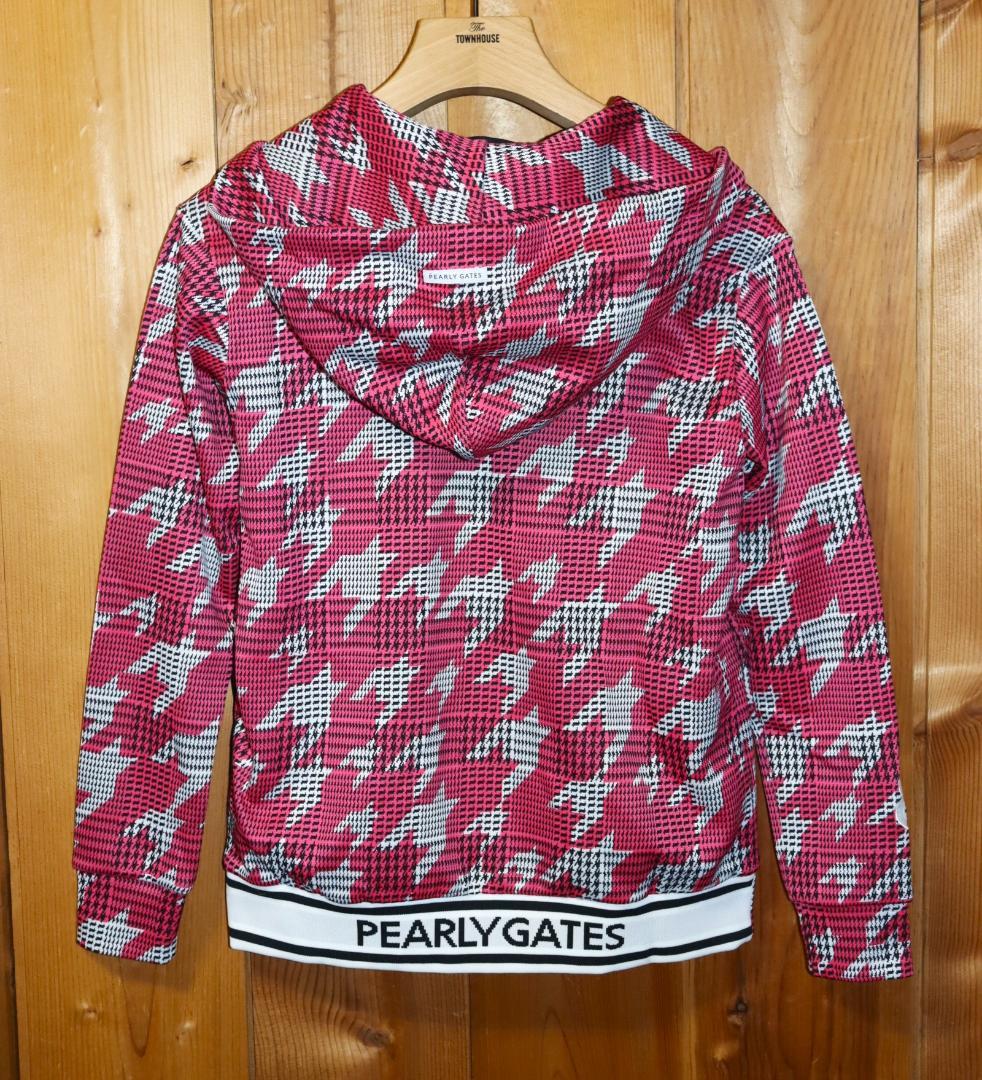 新品 パーリーゲイツ グレンチェック千鳥柄 フルジップフーディー 0サイズ　Ⓗ