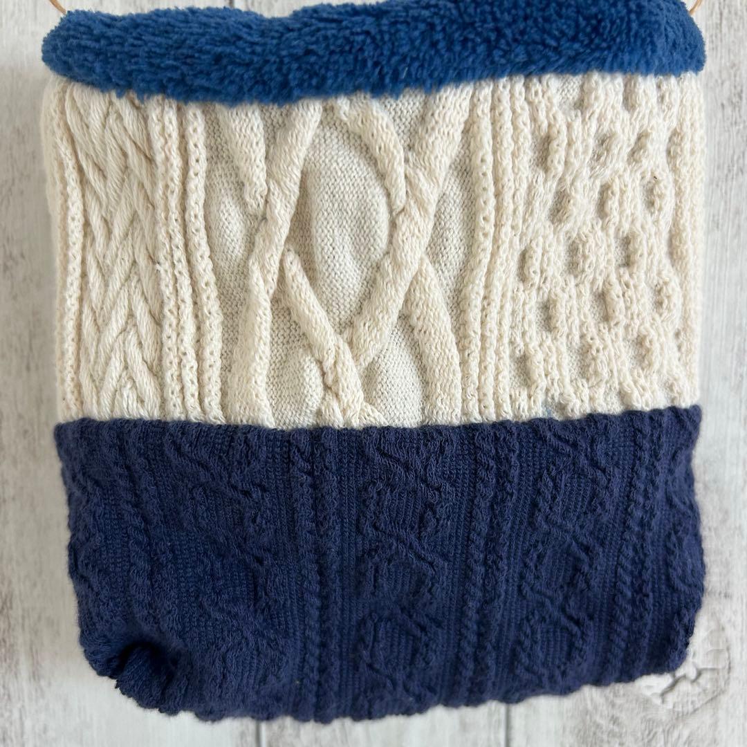 フクモモポーチ　ツートンニット