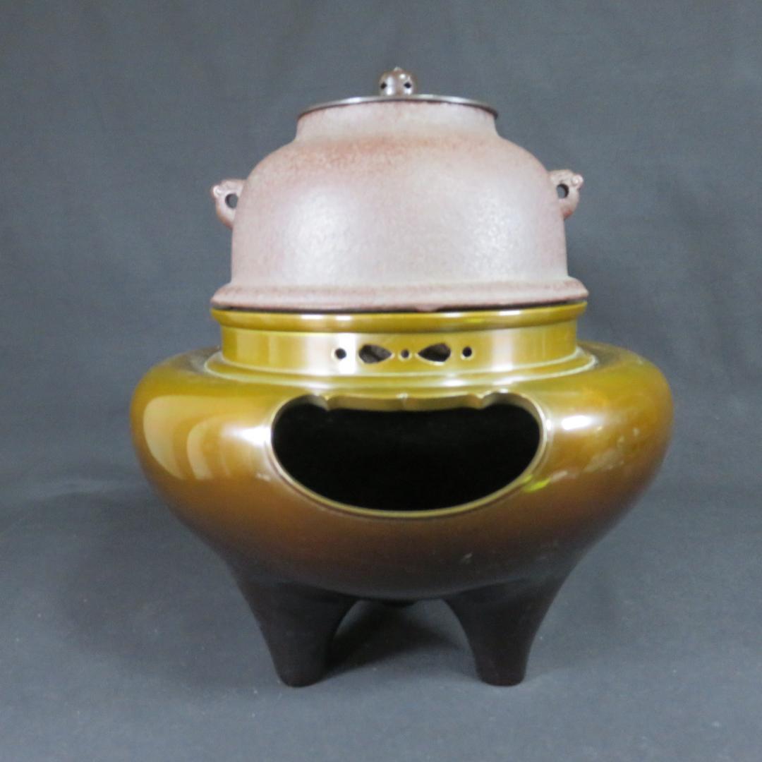 風炉 唐同朝鮮 高橋敬典 金谷浄雲 真形釜 茶道具 共箱 人間国宝