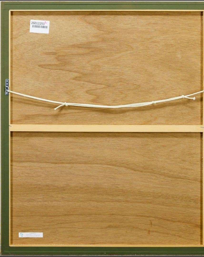 【真作保】アイズピリ 「ピンクのテーブルの花束と鳥」リトグラフ 10号大 直筆S