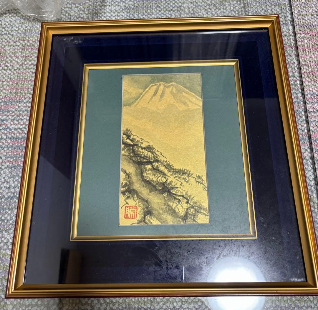 老松と富士　大橋勝二　絵画　画歴　証明書　限定品　富士山　アート　芸術品　希少