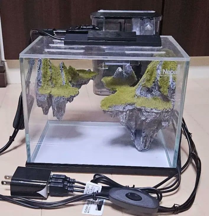小型ガラス水槽 GEX SSフィルター付き　天空の島　フルセット