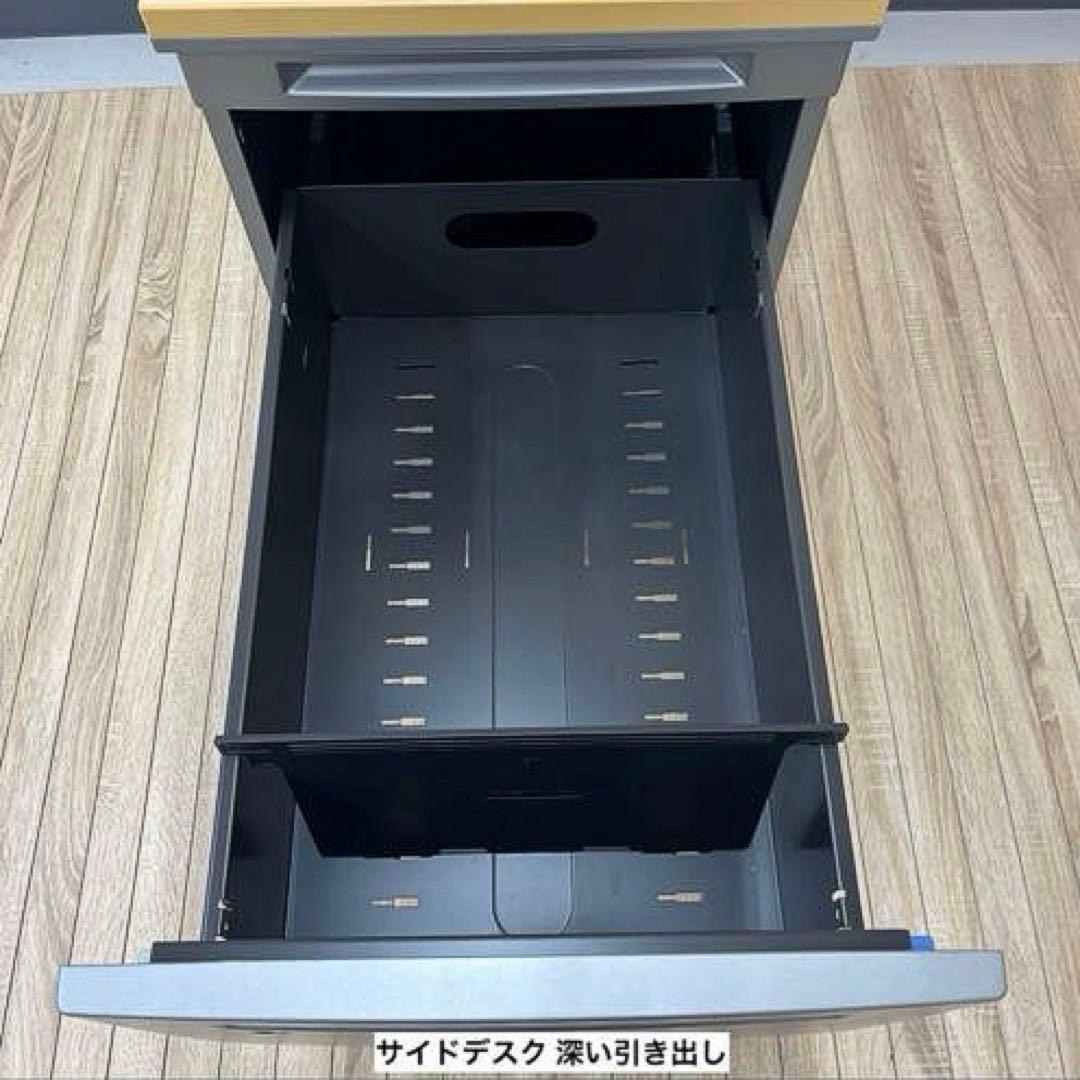 出品2/10まで★オカムラ 両ラウンド メインデスク ★3段サイドデスクは別出品