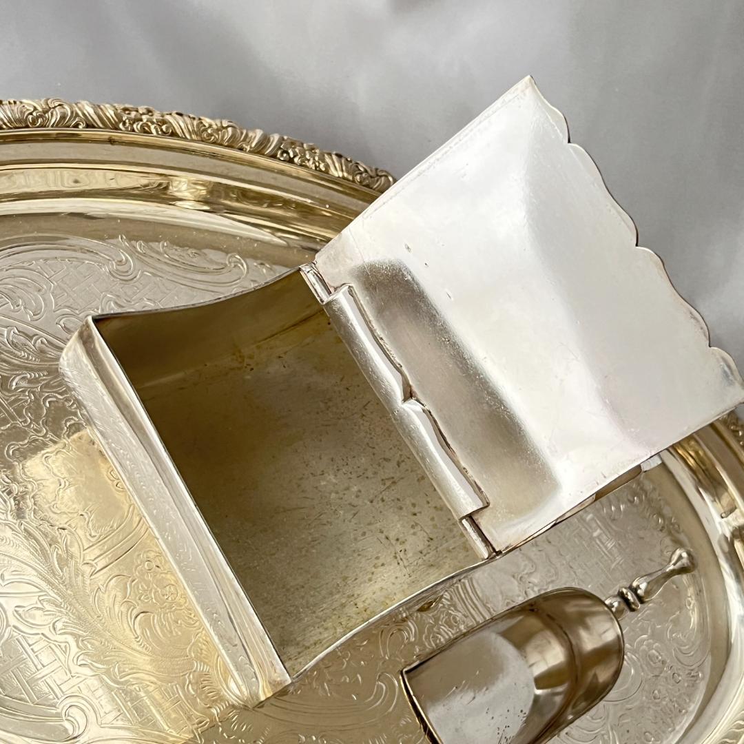 【英国】シュガーボックス / スカットル スコップ【シルバープレート】