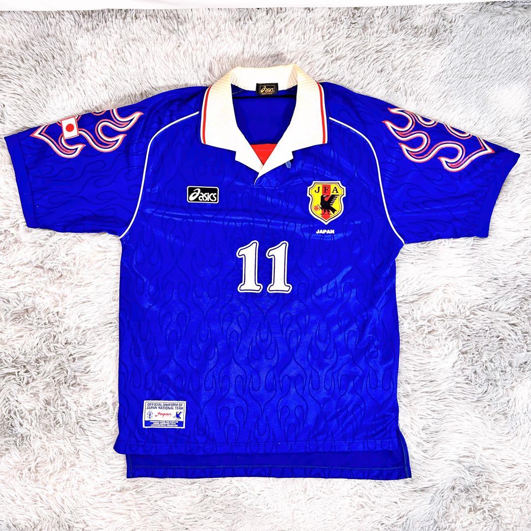アシックス 日本代表 ユニフォーム フランスW杯 炎モデル 三浦知良 カズ L