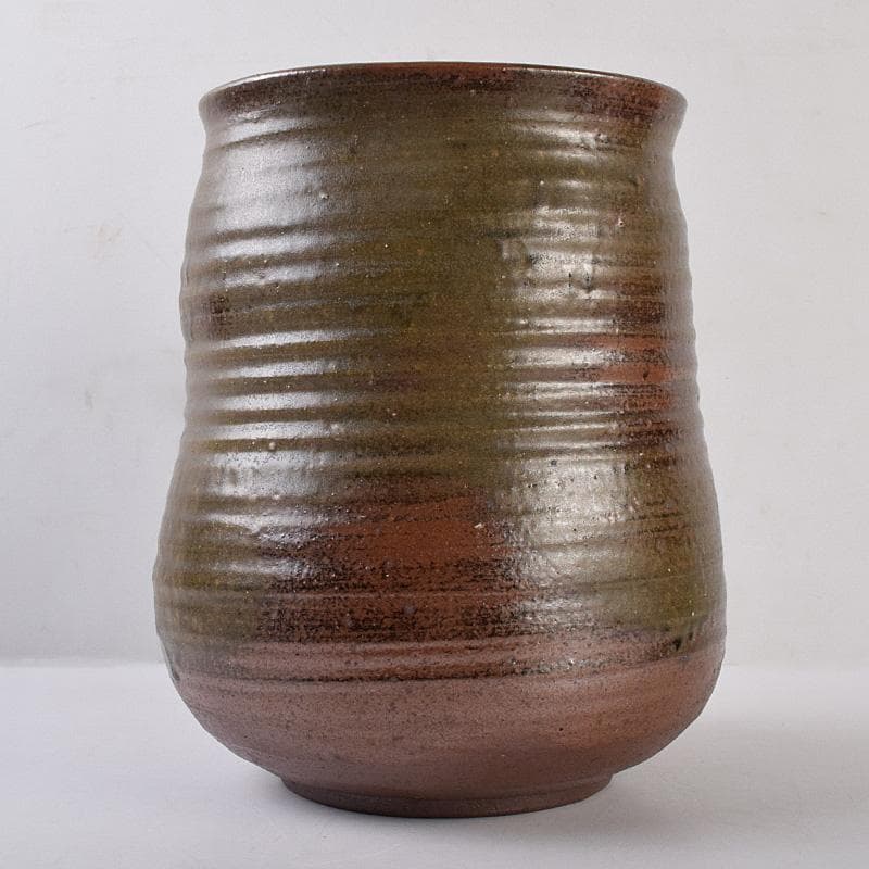 九谷焼　柳雨軒　三代　徳田八十吉作　花生　共箱　M　R9016B