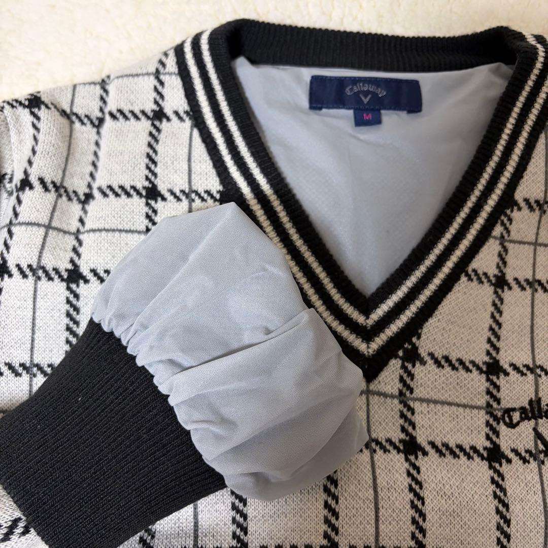 Callaway チェック柄 Vネックセーター
