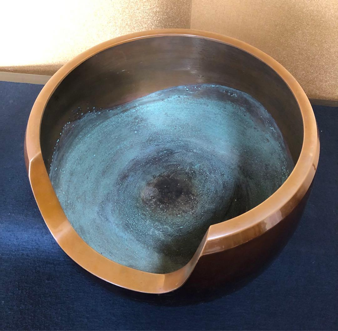 《レ》茶道具 唐銅風炉 秋元宗幹 真塗小板付 共箱 251111う6